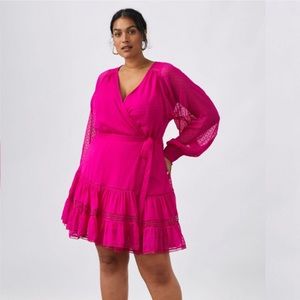 NWT XL Petite Lace Wrap Mini Dress - Not So Serious by Pallavi Mohan